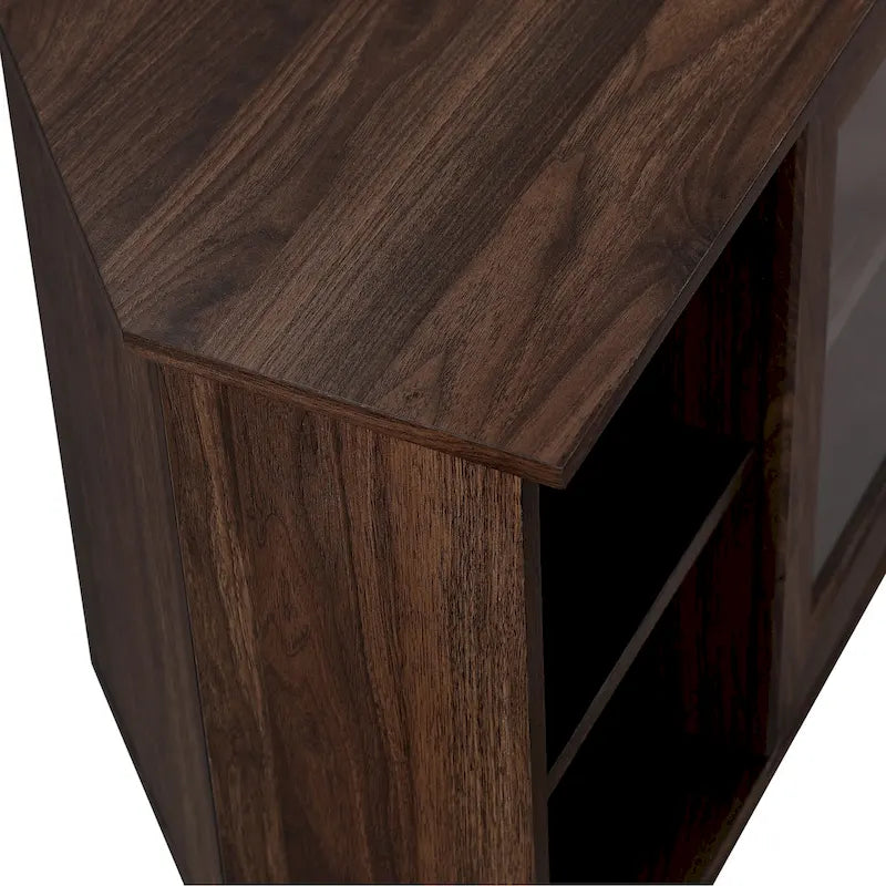 Meuble TV d'angle en verre de 122 cm