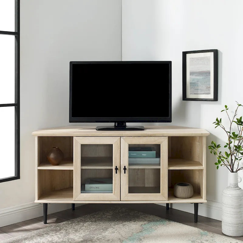 Meuble TV d'angle en verre de 122 cm