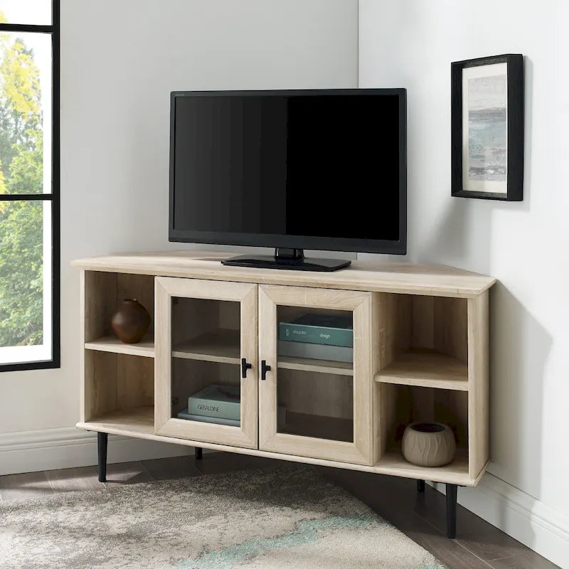 Meuble TV d'angle en verre de 122 cm