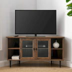 Meuble TV d'angle en verre de 122 cm