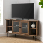 Meuble TV d'angle en verre de 122 cm
