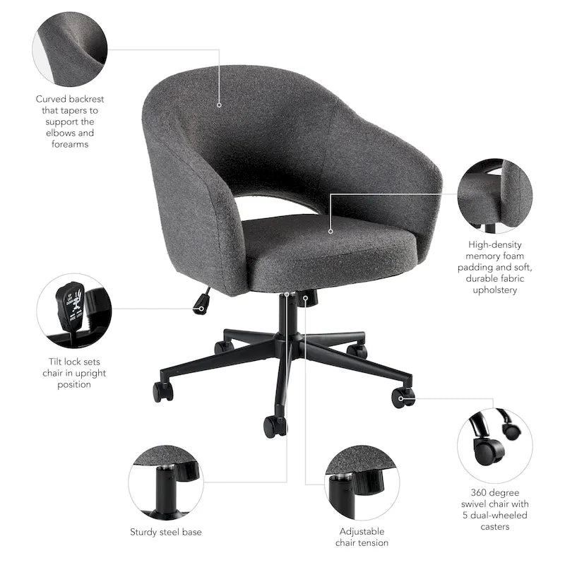 Chaise de bureau moderne du milieu du siècle