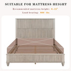 Cadre de lit en bois massif robuste avec tête de lit haute