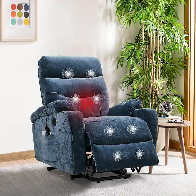 Fauteuil inclinable releveur électrique Liyasi avec massage, chaleur et fonctions pratiques