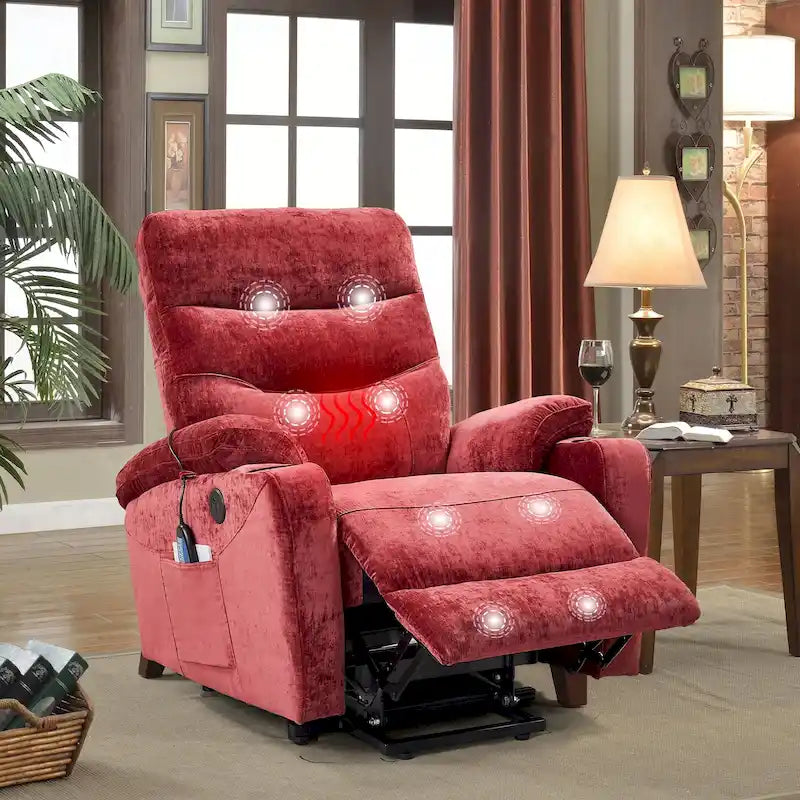 Fauteuil inclinable releveur électrique Liyasi avec massage, chaleur et fonctions pratiques