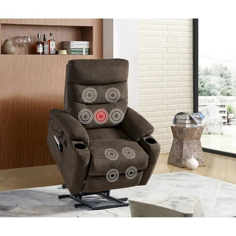 Fauteuil inclinable releveur électrique Liyasi avec massage, chaleur et fonctions pratiques