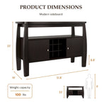 Table buffet 1 étagère Cappuccino de 51 pouces