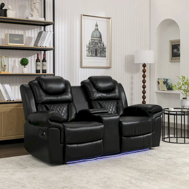 Causeuse inclinable manuelle de cinéma maison avec rangement dissimulé