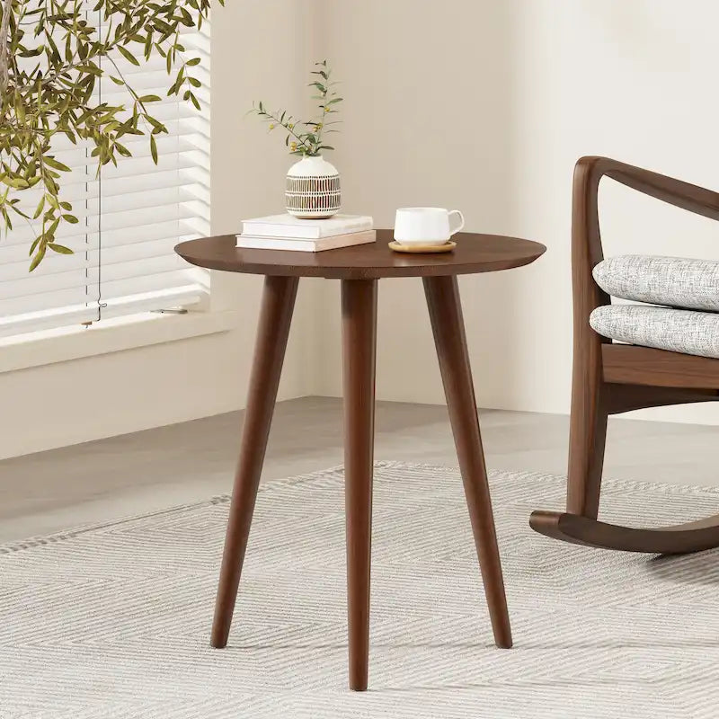 Table d'appoint avec revêtement en faux bois