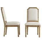 Chaises de salle à manger en lin et bois, dossier arqué