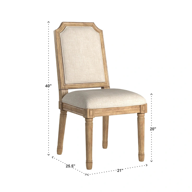 Chaises de salle à manger en lin et bois, dossier arqué