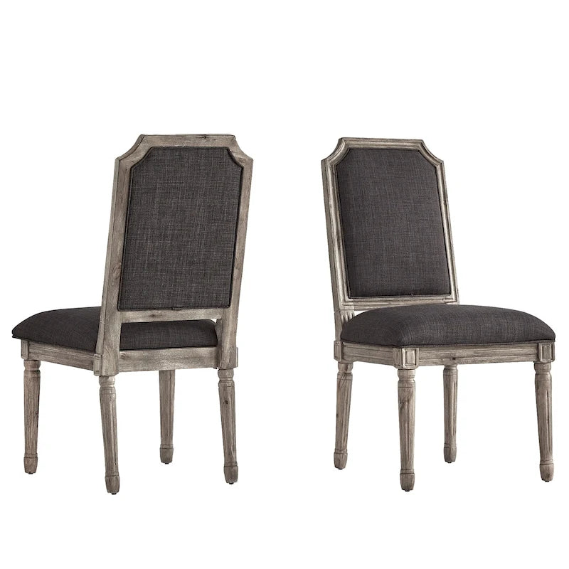 Chaises de salle à manger en lin et bois, dossier arqué