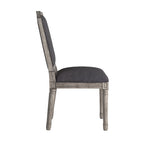 Chaises de salle à manger en lin et bois, dossier arqué