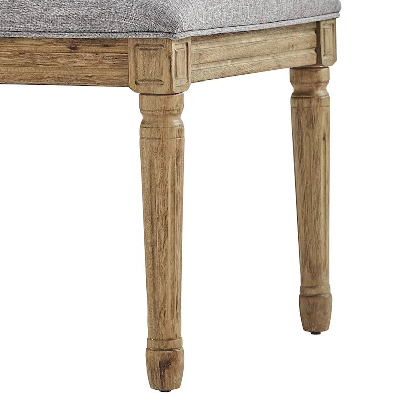 Chaises de salle à manger en lin et bois, dossier arqué