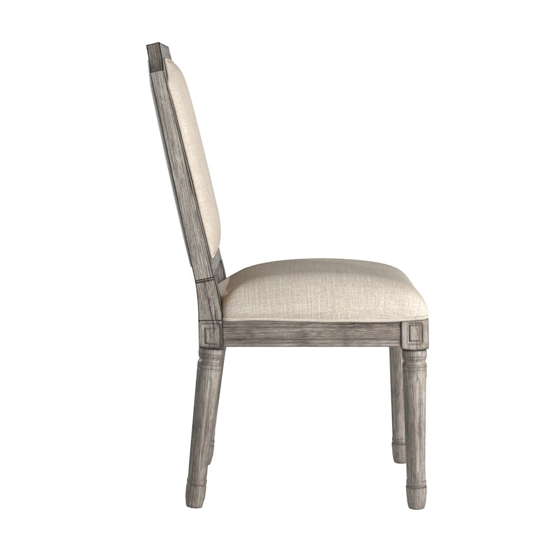 Chaises de salle à manger en lin et bois, dossier arqué