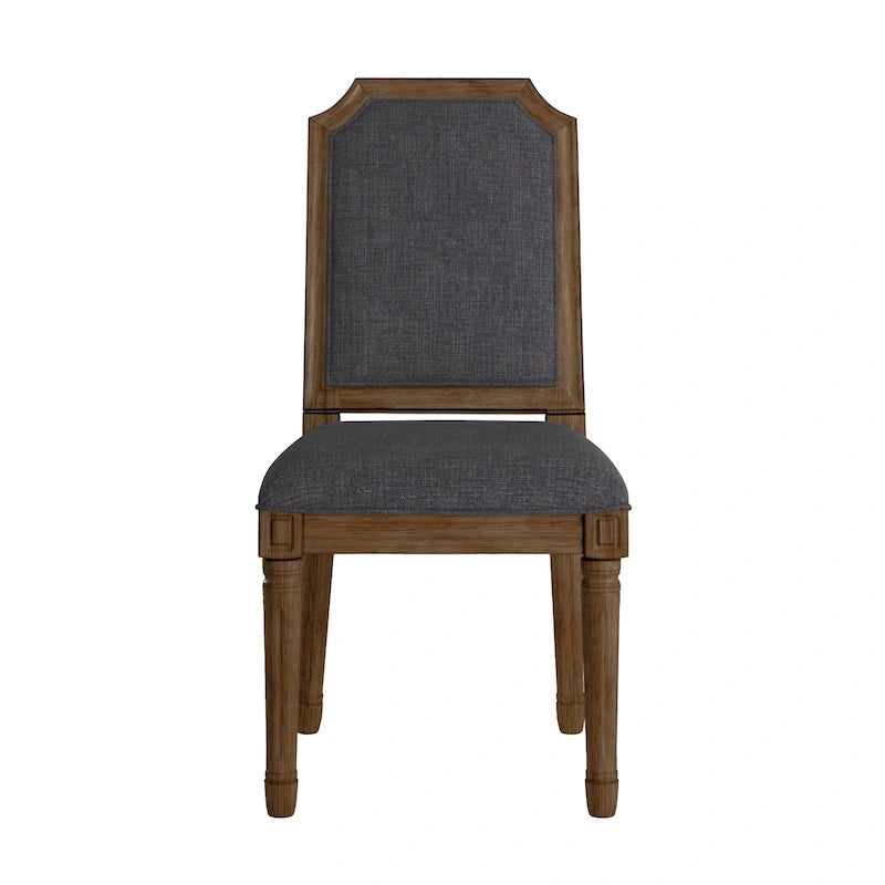 Chaises de salle à manger en lin et bois, dossier arqué