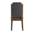 Chaises de salle à manger en lin et bois, dossier arqué
