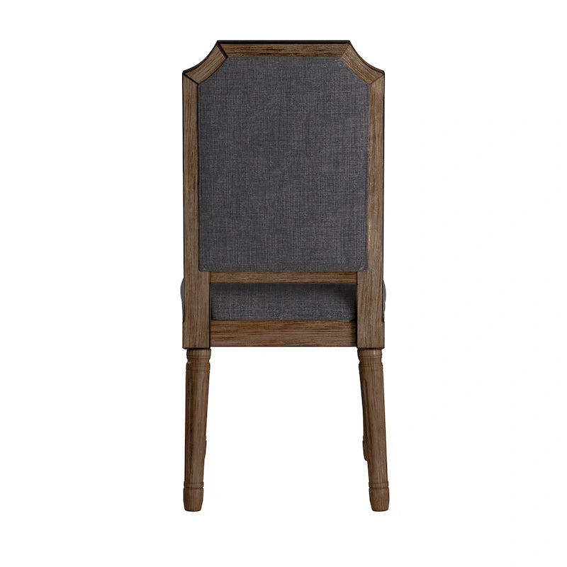 Chaises de salle à manger en lin et bois, dossier arqué