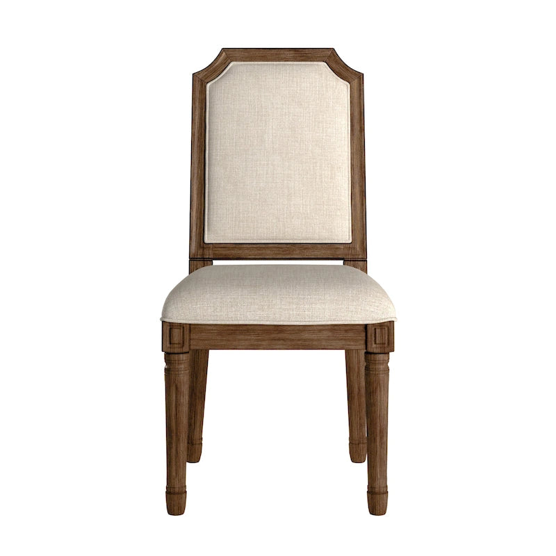 Chaises de salle à manger en lin et bois, dossier arqué
