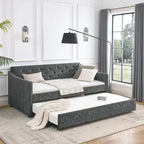 Lit de repos double avec lit gigogne double rembourré