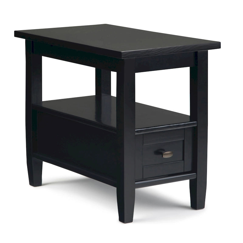 Table d'appoint en bois massif de 14 pouces de large
