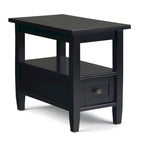 Table d'appoint en bois massif de 14 pouces de large