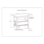 Table d'appoint en bois massif de 14 pouces de large