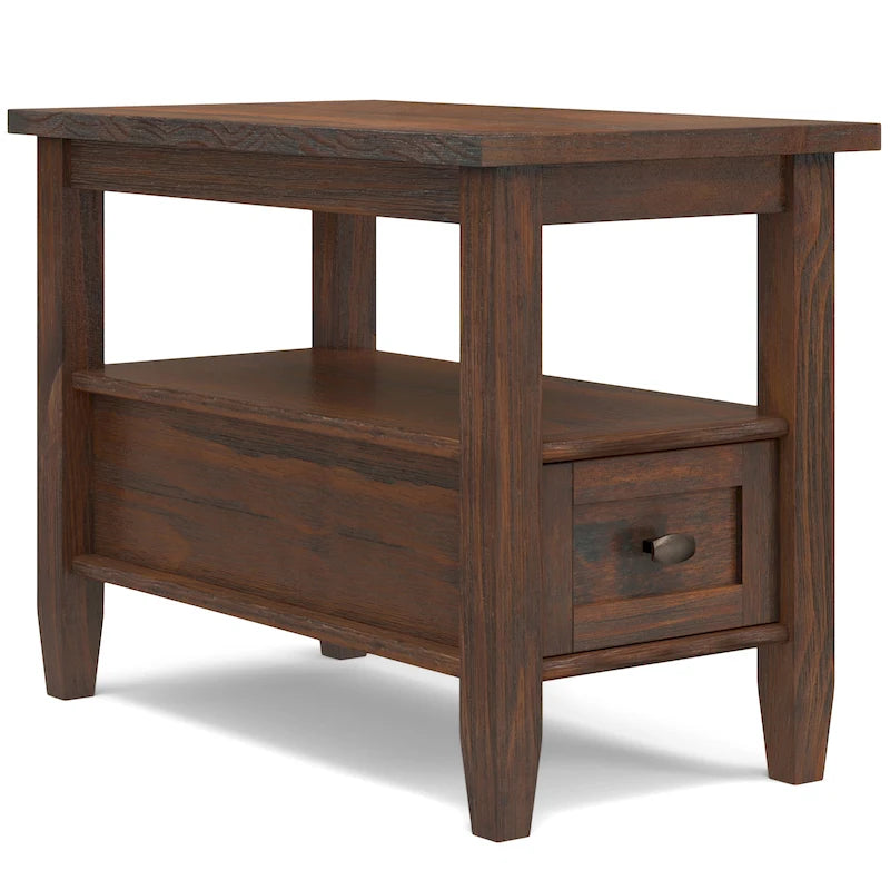 Table d'appoint en bois massif de 14 pouces de large