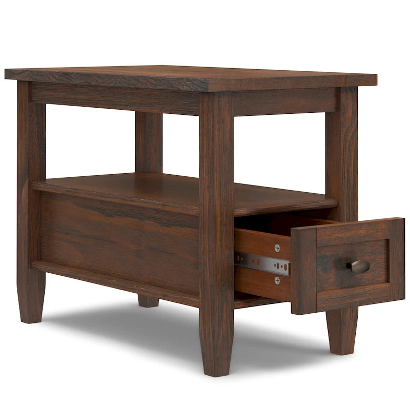 Table d'appoint en bois massif de 14 pouces de large