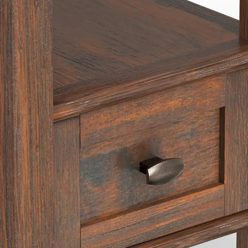 Table d'appoint en bois massif de 14 pouces de large