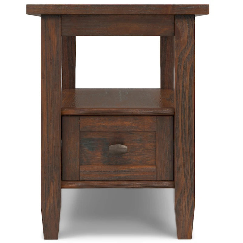 Table d'appoint en bois massif de 14 pouces de large
