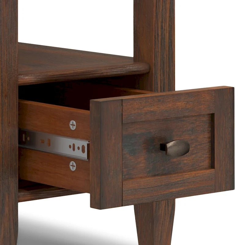 Table d'appoint en bois massif de 14 pouces de large