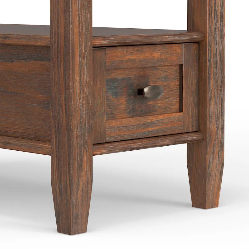 Table d'appoint en bois massif de 14 pouces de large