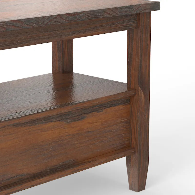 Table d'appoint en bois massif de 14 pouces de large