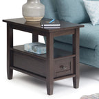 Table d'appoint en bois massif de 14 pouces de large