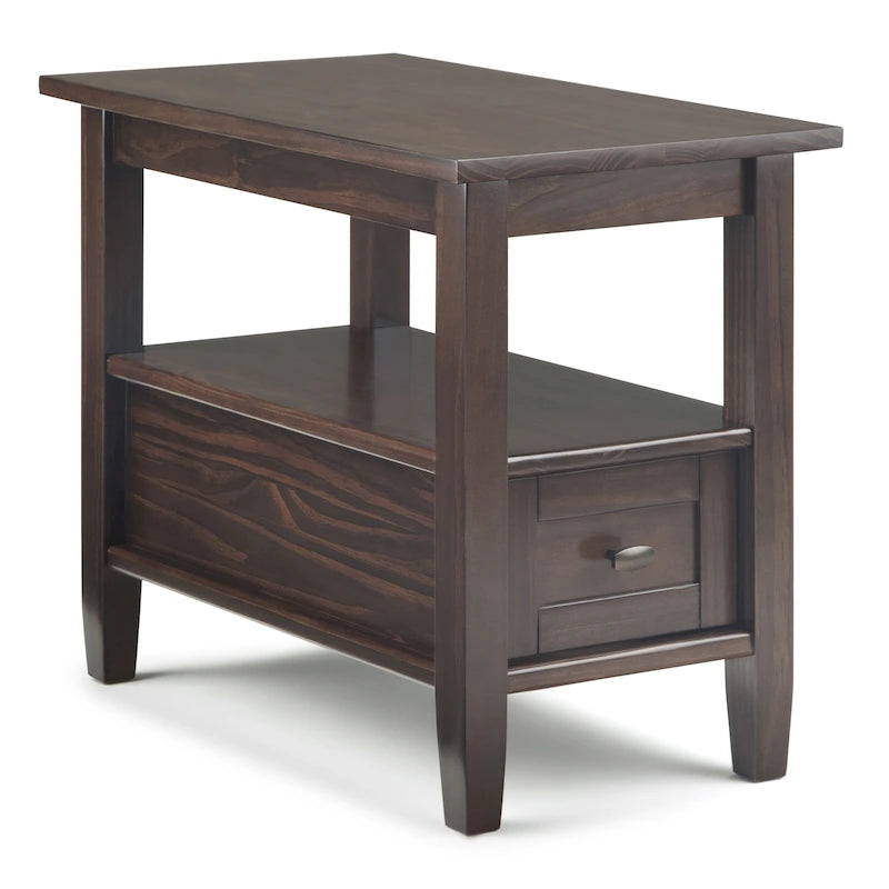 Table d'appoint en bois massif de 14 pouces de large