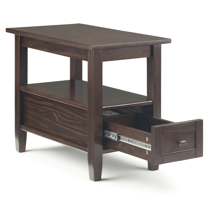 Table d'appoint en bois massif de 14 pouces de large