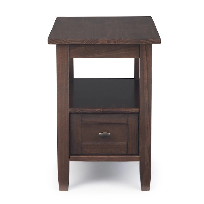 Table d'appoint en bois massif de 14 pouces de large