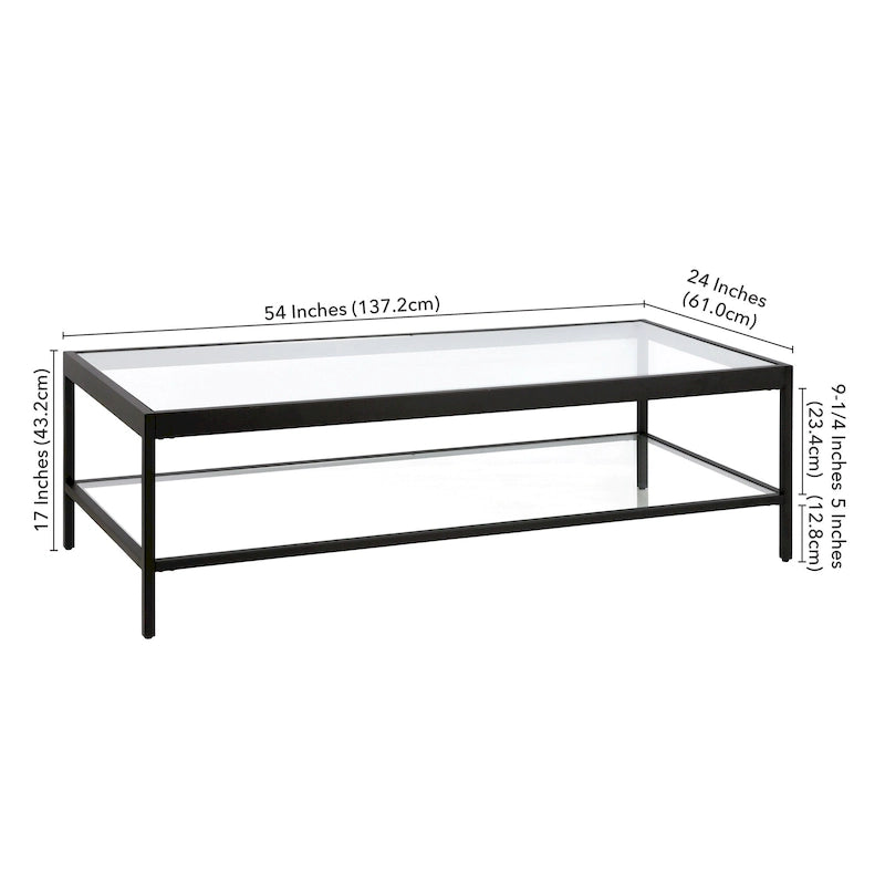 Table basse en métal et verre