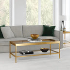 Table basse en métal et verre