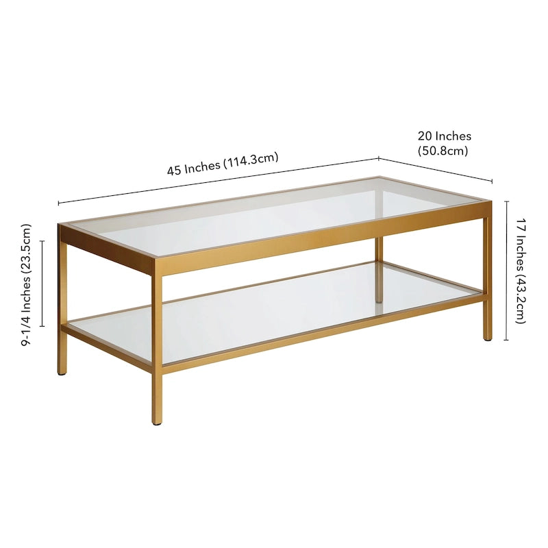 Table basse en métal et verre
