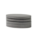 Table basse ovale en bois pivotante