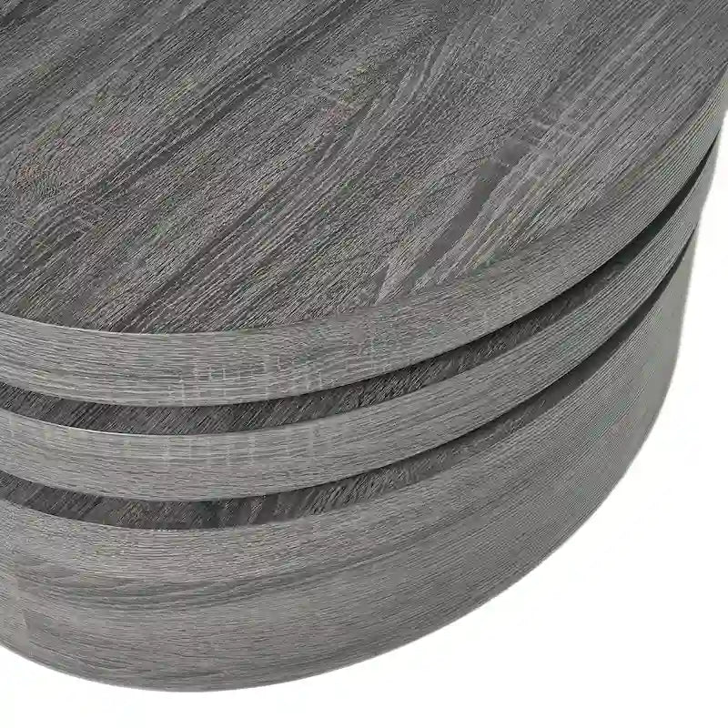 Table basse ovale en bois pivotante