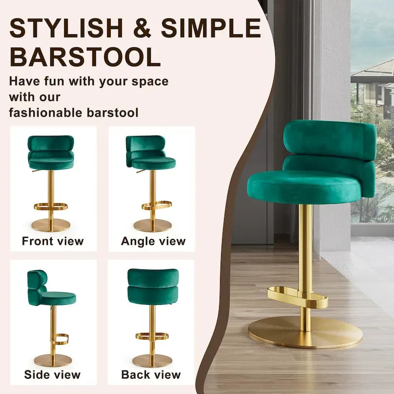 Tabouret de bar en velours