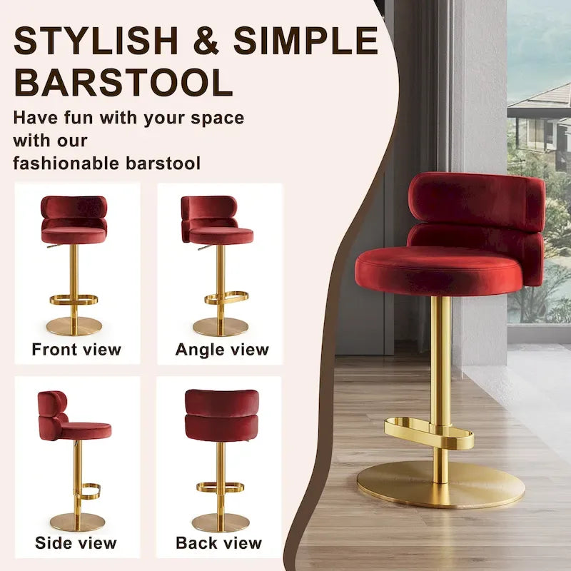Tabouret de bar en velours