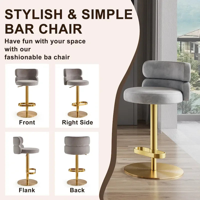 Tabouret de bar en velours