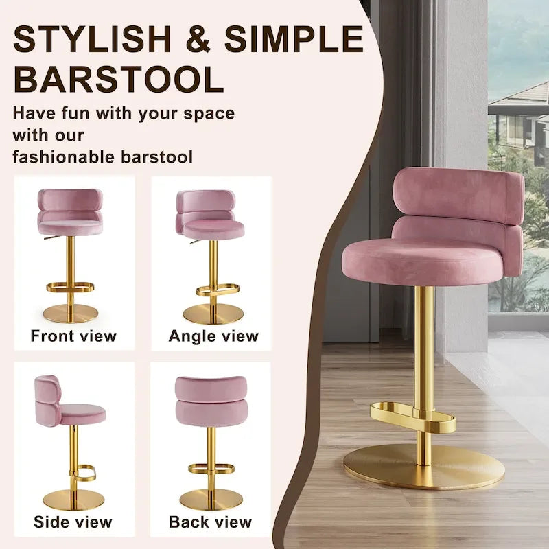 Tabouret de bar en velours