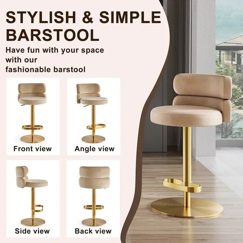Tabouret de bar en velours