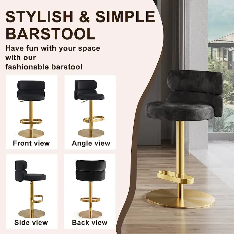 Tabouret de bar en velours