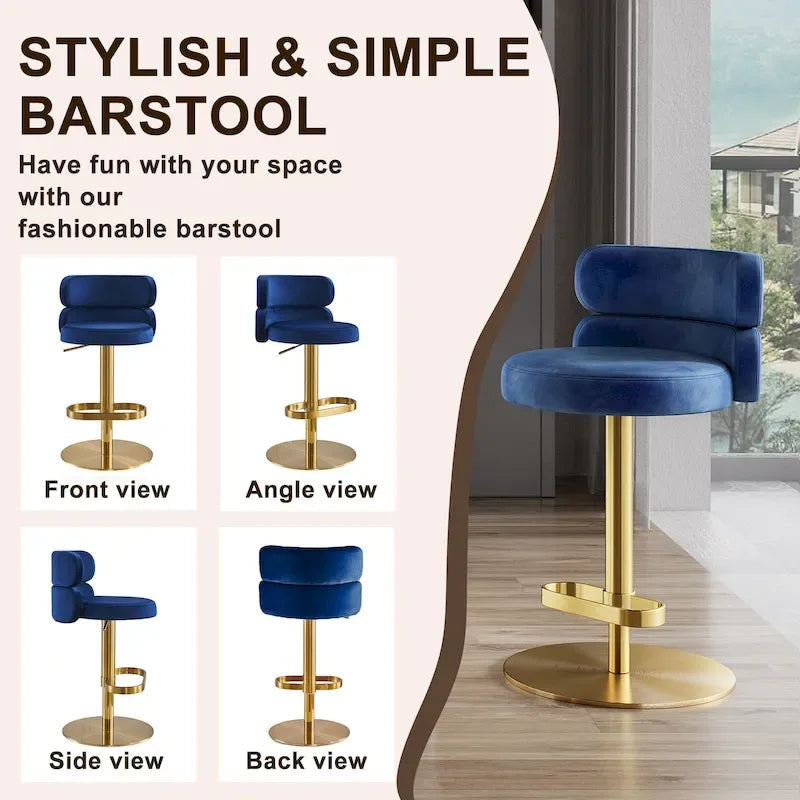 Tabouret de bar en velours